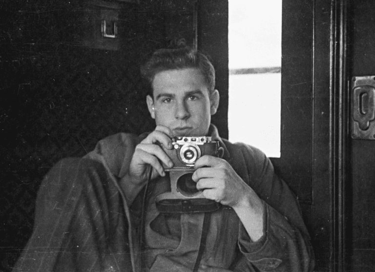 Douglas Fisher, self-portrait with a Leica